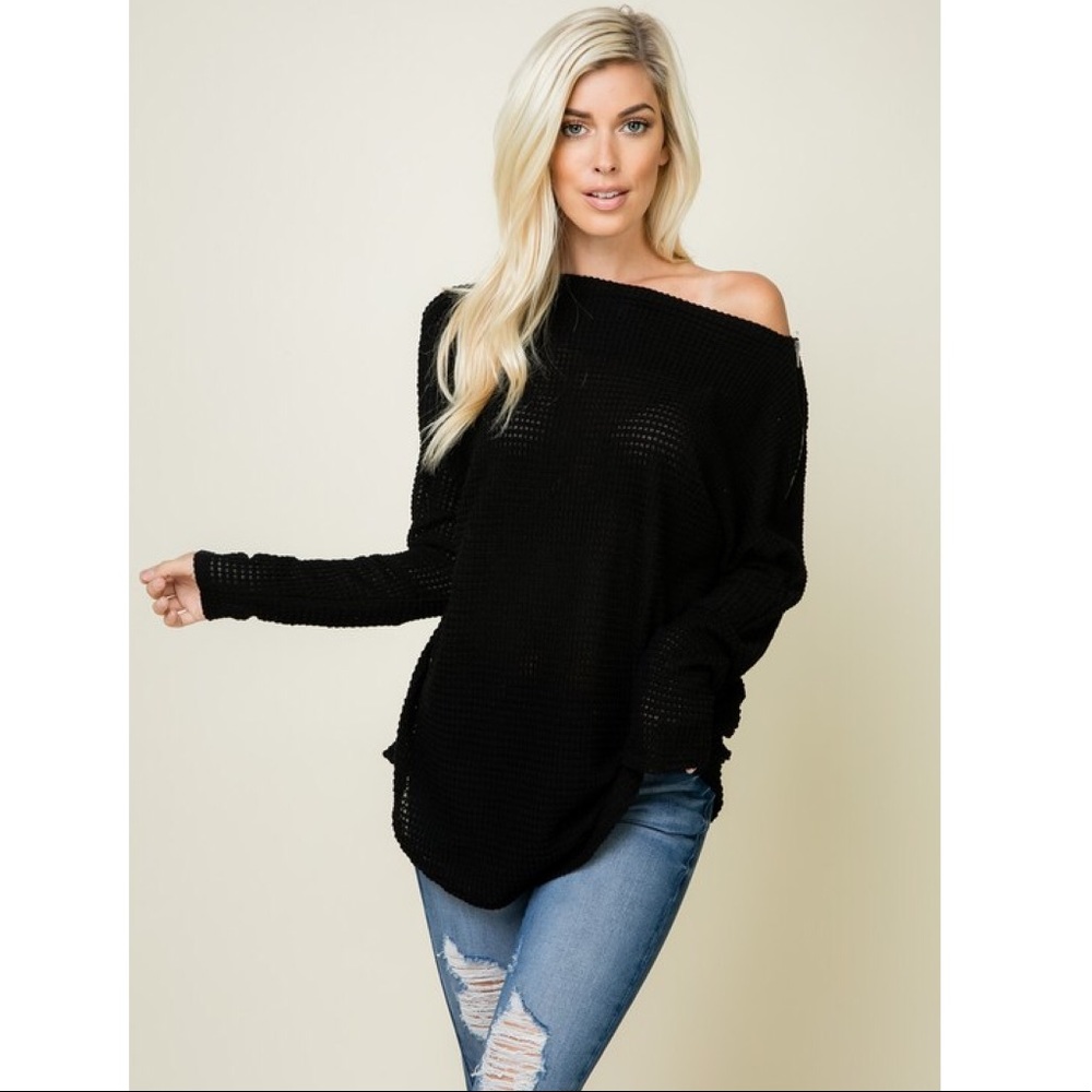 Black Off The Shoulder Top - Picture 4 of 6